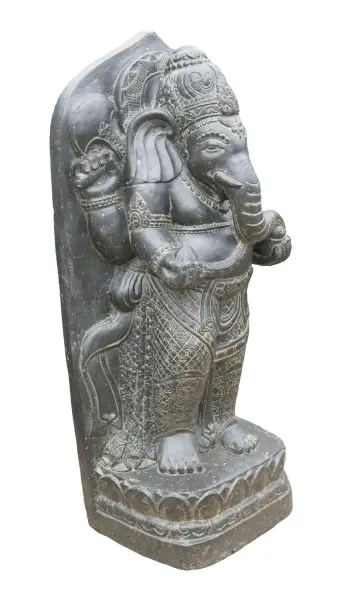 Product image of the product “Relief standing Ganesha , 70cm Height | Cast stone, handcrafted & coloured ”